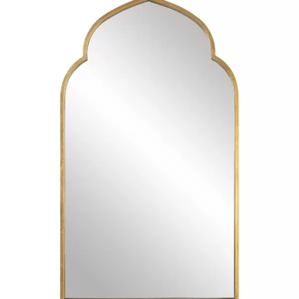 Decorative Mirrors-Kirkland's Home Gold Leaf Arched Frame Wall Mirror