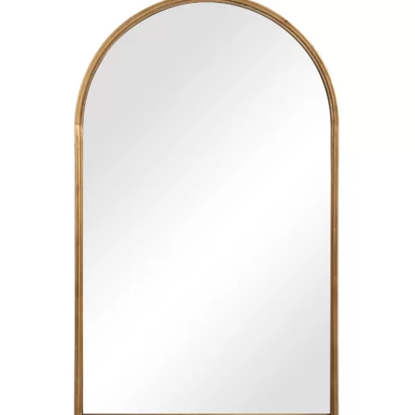 Decorative Mirrors-Kirkland's Home Gold Leaf Thin Arch Frame Mirror