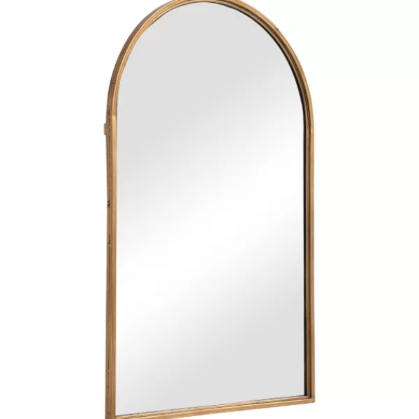 Decorative Mirrors-Kirkland's Home Gold Leaf Thin Arch Frame Mirror