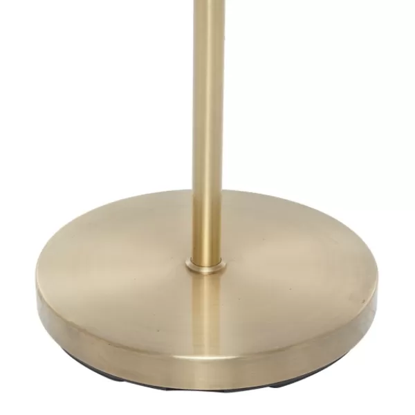 Floor Lamps-Kirkland's Home Gold Metal C-Curve Arch Arm Glass Shade Floor Lamp