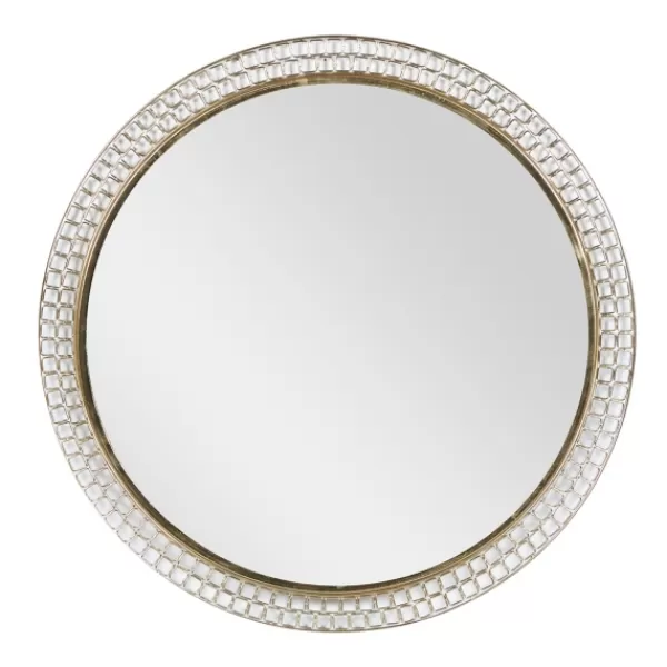 Decorative Mirrors-Kirkland's Home Gold Metal Frame Wall Mirror