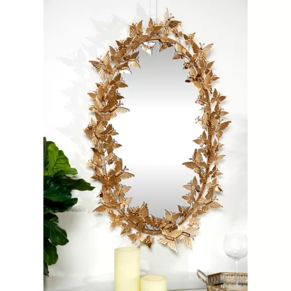 Decorative Mirrors-Kirkland's Home Gold Metal Layered Butterflies Framed Mirror