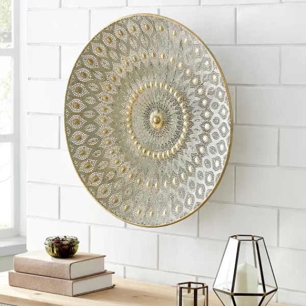 Wall Plaques-Kirkland's Home Gold Metal Medallion Wall Sculpture Gold/Gray