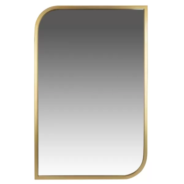 Decorative Mirrors-Kirkland's Home Gold Metal Rounded And Pointed Rectangular Mirror