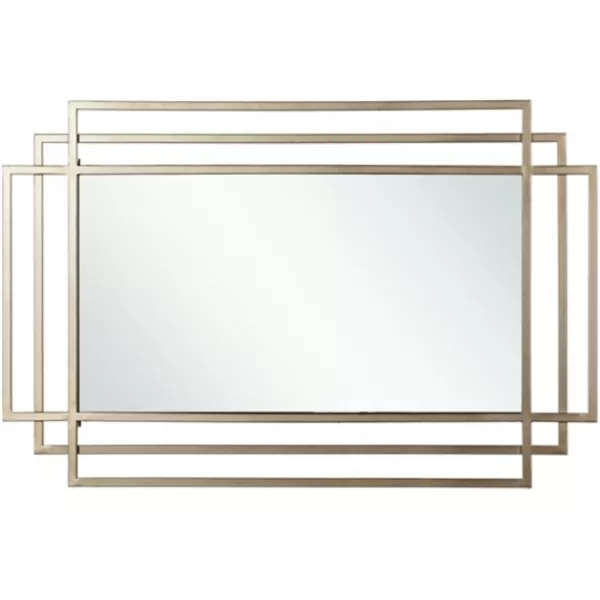 Decorative Mirrors-Kirkland's Home Gold Metal Triple Rectangle Wall Mirror