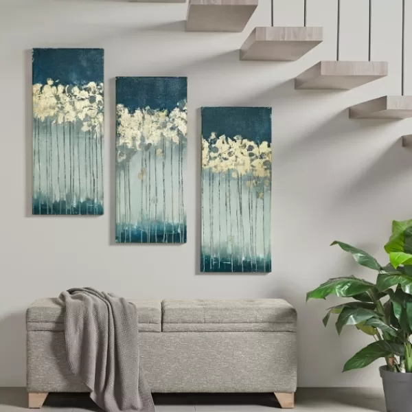 Canvas Art-Kirkland's Home Gold Midnight Forest Canvas Art Prints, Set Of 3 Blue/Gold