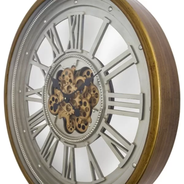 Clocks-Kirkland's Home Gold Moving Gears Open Wall Clock