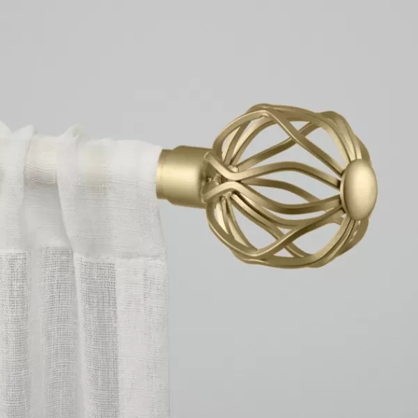 Curtain Rods & Hardware-Kirkland's Home Gold Open Sphere Curtain Rod, 120 In.