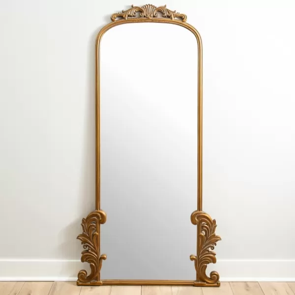 Decorative Mirrors-Kirkland's Home Gold Ornate Scroll Bordeaux Leaner Mirror