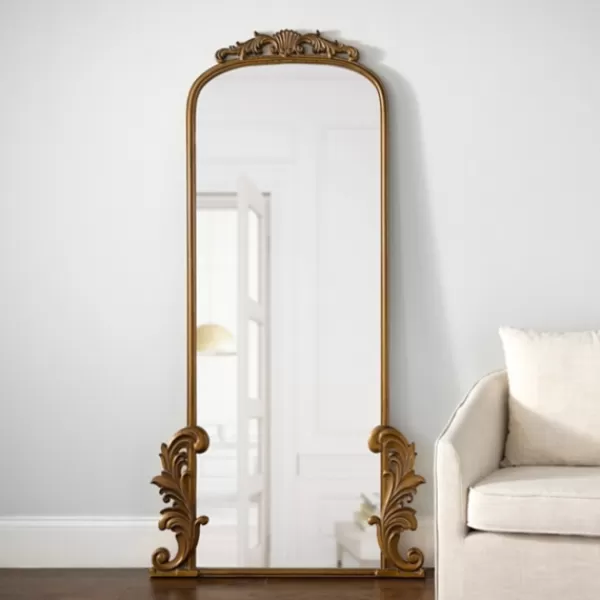 Decorative Mirrors-Kirkland's Home Gold Ornate Scroll Bordeaux Leaner Mirror