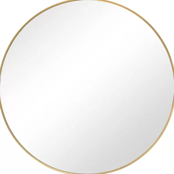 Framed Mirrors-Kirkland's Home Gold Round Simple Frame Large Wall Mirror