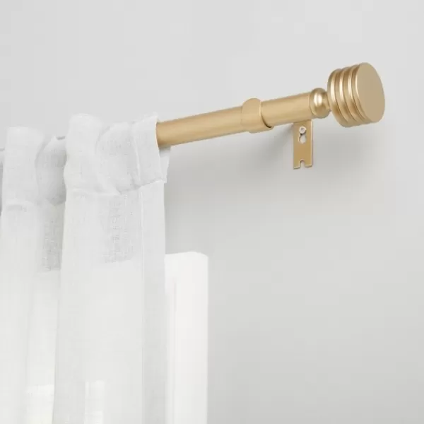 Curtain Rods & Hardware-Kirkland's Home Gold Stacked Cylinder Curtain Rod, 120 In.