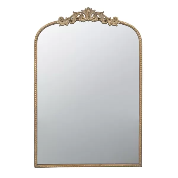 Decorative Mirrors-Kirkland's Home Gold Studded Scroll Arched Mirror, 36 In.