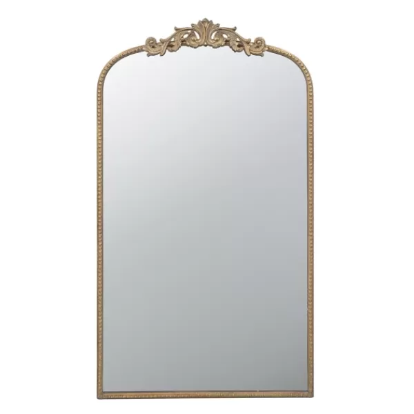 Decorative Mirrors-Kirkland's Home Gold Studded Scroll Arched Mirror, 42 In.