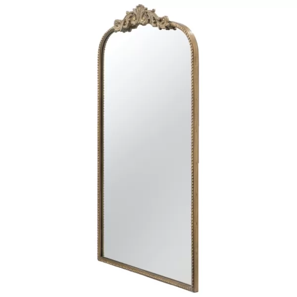 Decorative Mirrors-Kirkland's Home Gold Studded Scroll Arched Mirror, 42 In.