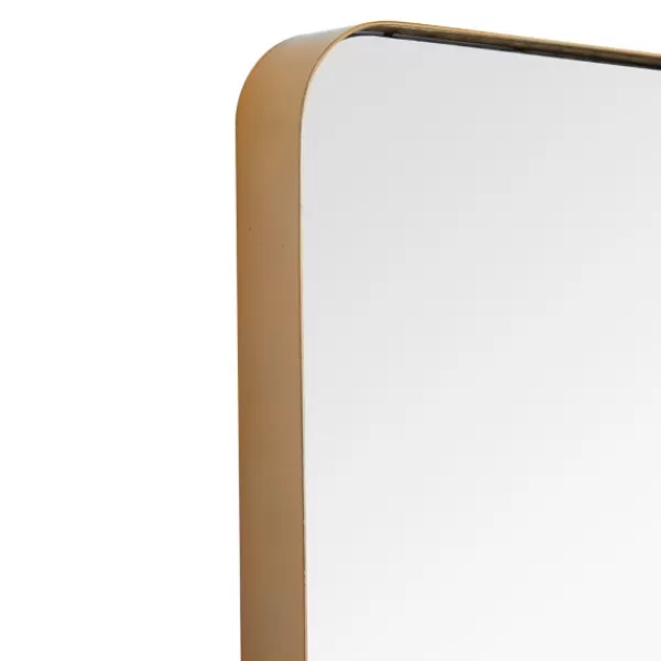 Decorative Mirrors-Kirkland's Home Gold Thin Iron Frame Curved Corner Mirror