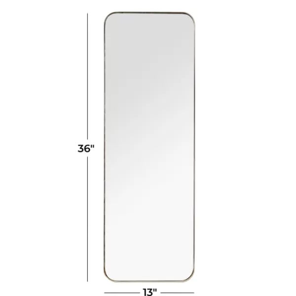 Decorative Mirrors-Kirkland's Home Gold Thin Iron Frame Curved Corner Mirror