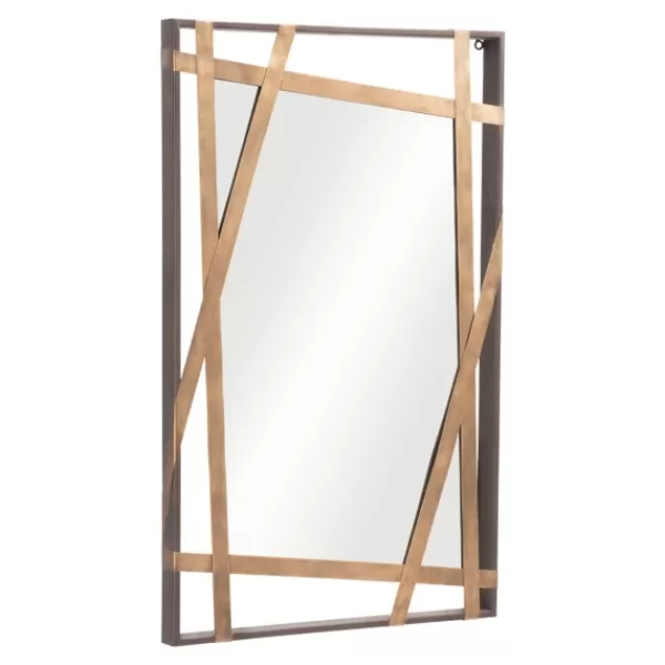 Framed Mirrors-Kirkland's Home Gold Tilted Abstract Framed Mirror