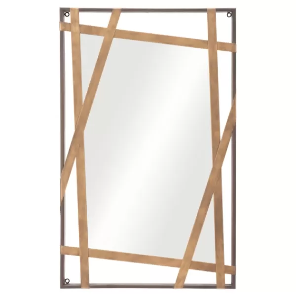 Framed Mirrors-Kirkland's Home Gold Tilted Abstract Framed Mirror