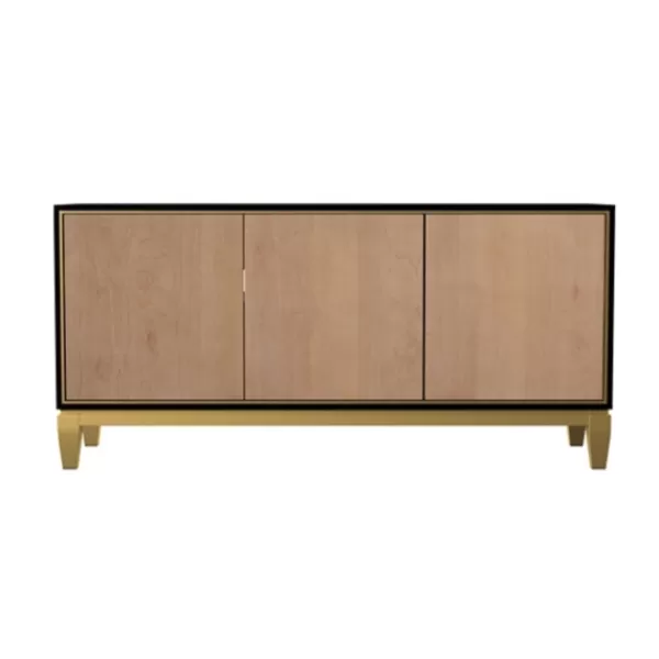 Tv Stands & Media Consoles-Kirkland's Home Golden Base Sliding Door Console Table