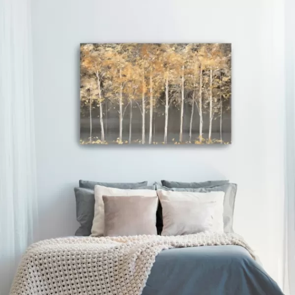 Canvas Art-Kirkland's Home Golden Forest Light Giclee Canvas Art Print Black/Gold