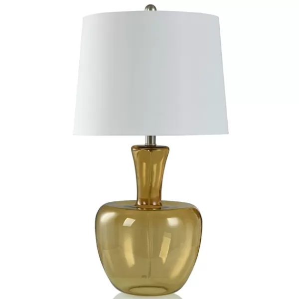 Table Lamps-Kirkland's Home Golden Honey Glass Gourd Table Lamp Gold/White