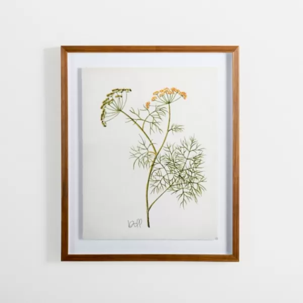 Framed Art-Kirkland's Home Golden Leaves Herbs Dill Framed Art Print White/Green