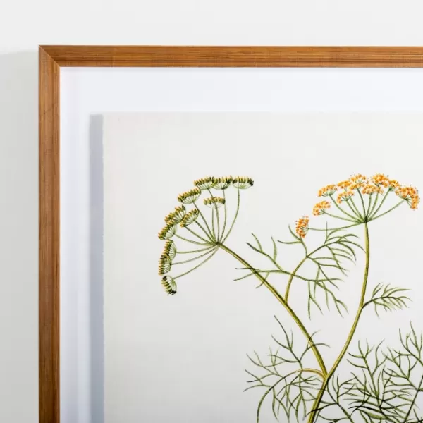 Framed Art-Kirkland's Home Golden Leaves Herbs Dill Framed Art Print White/Green