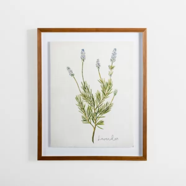 Framed Art-Kirkland's Home Golden Leaves Herbs Lavender Framed Art Print White/Green