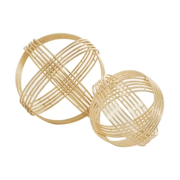 Bowl Filler-Kirkland's Home Golden Minimalist Line Orbs, Set Of 2