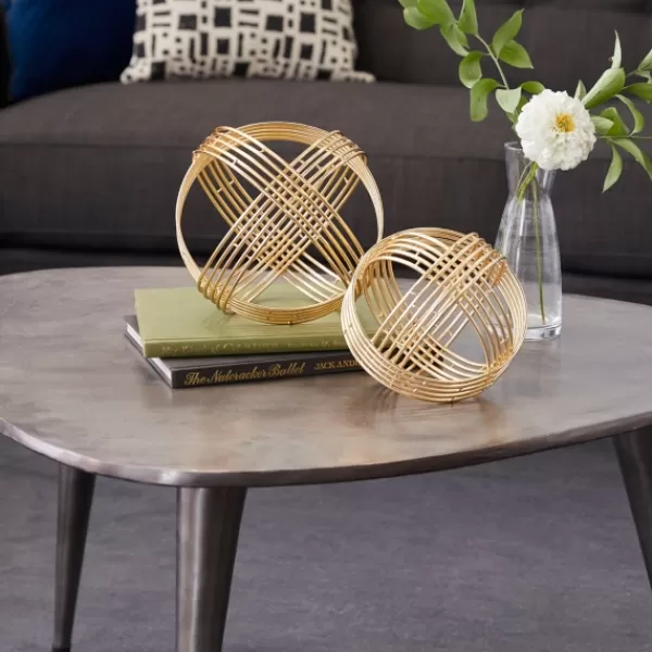Bowl Filler-Kirkland's Home Golden Minimalist Line Orbs, Set Of 2
