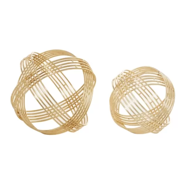 Bowl Filler-Kirkland's Home Golden Minimalist Line Orbs, Set Of 2