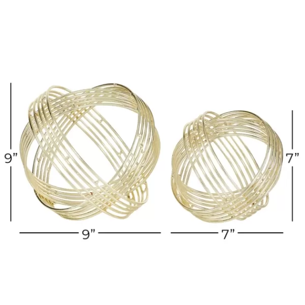 Bowl Filler-Kirkland's Home Golden Minimalist Line Orbs, Set Of 2