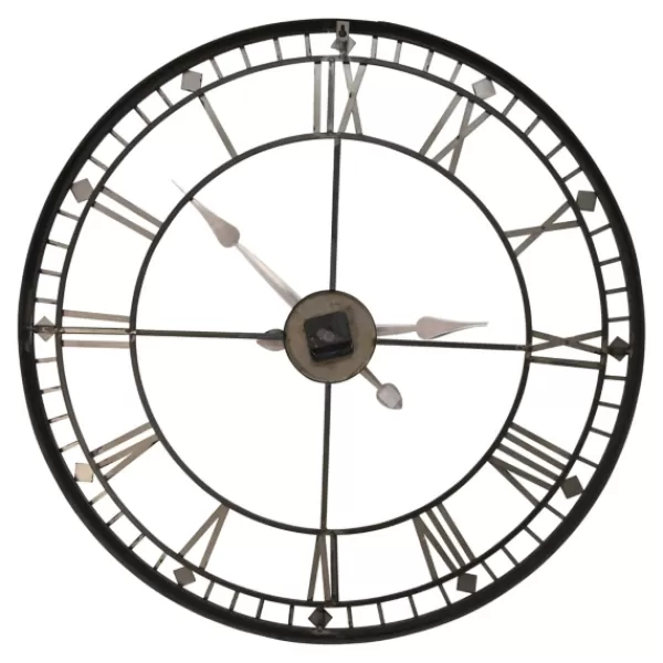 Clocks-Kirkland's Home Golden Open Face Industrial Wall Clock