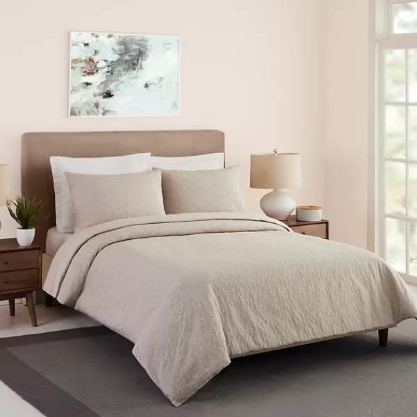 Duvets-Kirkland's Home Golden Shore Textured 3-Pc. King Duvet Set Tan