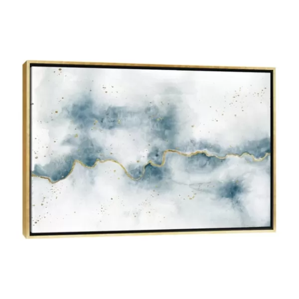 Framed Art-Kirkland's Home Golden Thread Abstract Canvas Framed Art White/Gray/Gold