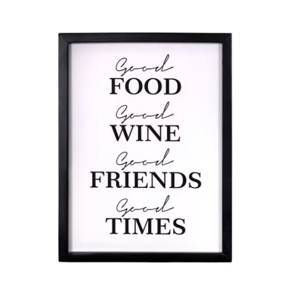 Wall Quotes & Signs-Kirkland's Home Good Food, Good Times Framed Wall Plaque White/Black