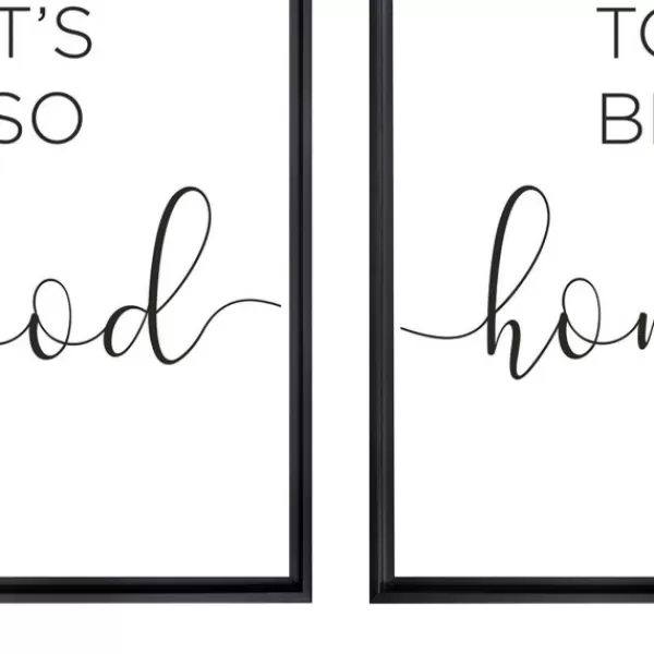Wall Quotes & Signs-Kirkland's Home Good To Be Home Black Framed Art Prints, Set Of 2 Black/White