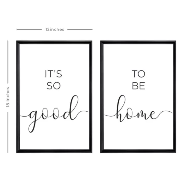 Wall Quotes & Signs-Kirkland's Home Good To Be Home Black Framed Art Prints, Set Of 2 Black/White