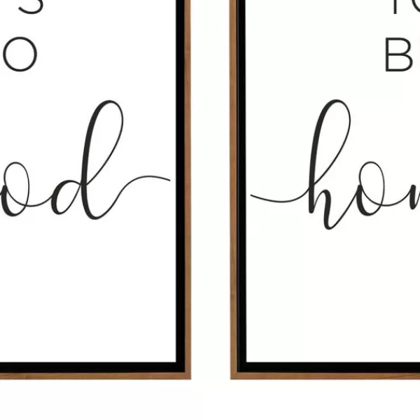 Wall Quotes & Signs-Kirkland's Home Good To Be Home Brown Framed Art Prints, Set Of 2 Brown/Black/White