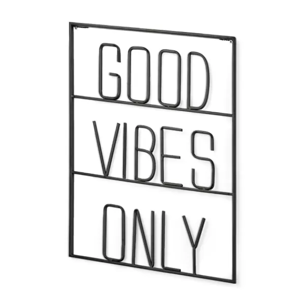 Wall Quotes & Signs-Kirkland's Home Good Vibes Only Metal Wall Plaque Black