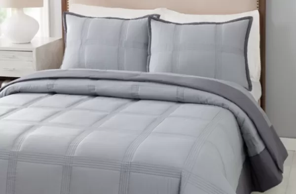 Quilts-Kirkland's Home Graham King 3-Pc. Quilt Set Gray