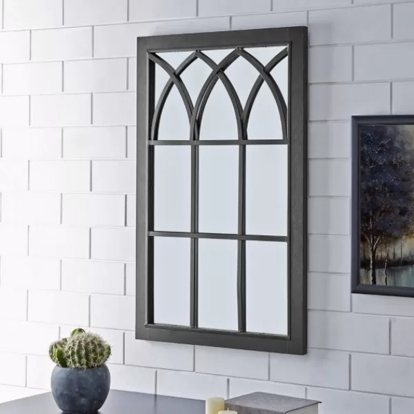 Decorative Mirrors-Kirkland's Home Grandview Arched Frame Mirror Black