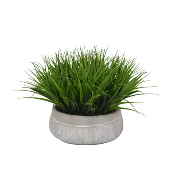 Arrangements & Greenery-Kirkland's Home Grass Arrangement In Gray Ceramic Bowl Green/Gray