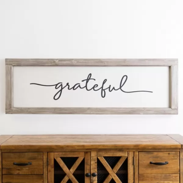 Wall Quotes & Signs-Kirkland's Home Grateful Wooden Wall Plaque Black/White