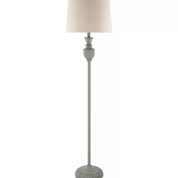 Floor Lamps-Kirkland's Home Gray Algood Metal Floor Lamp Ivory