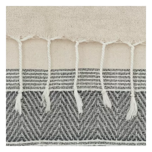 Blankets & Throws-Kirkland's Home Gray And Natural Colorblock Chevron Throw Gray/Tan