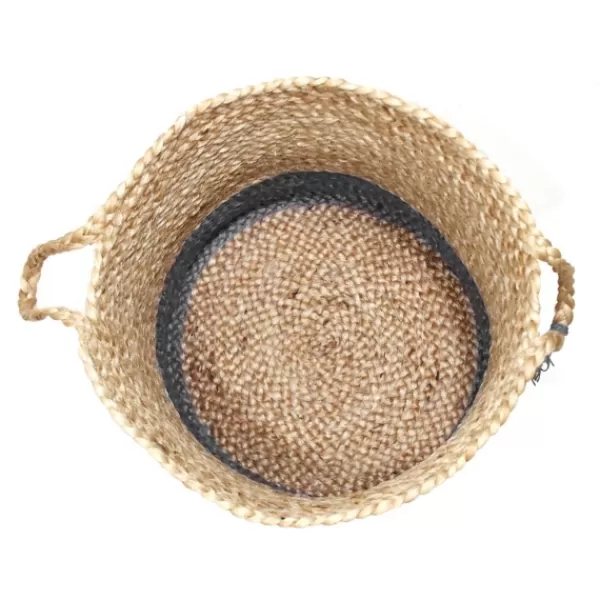 Baskets & Boxes-Kirkland's Home Gray And Tan Woven Jute Basket With Tassel, 19 In. Tan/Gray