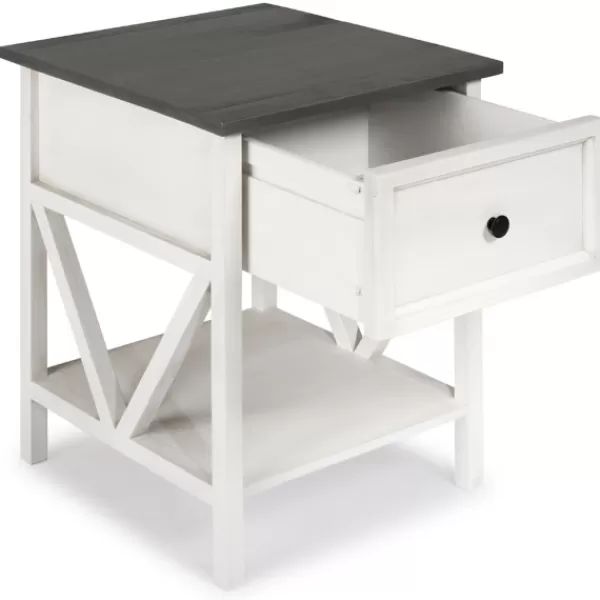 Accent & End Tables-Kirkland's Home Gray And Wash Reclaimed Wood Accent Table White