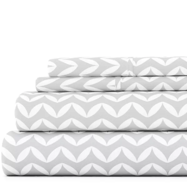 Bed Sheets-Kirkland's Home Gray And White Chevron 3-Pc. Twin Sheet Set Gray/White